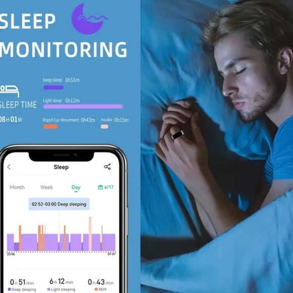 NEW Smart Health Tracker Ring - Silver, Size 7 - Picture 15 of 16